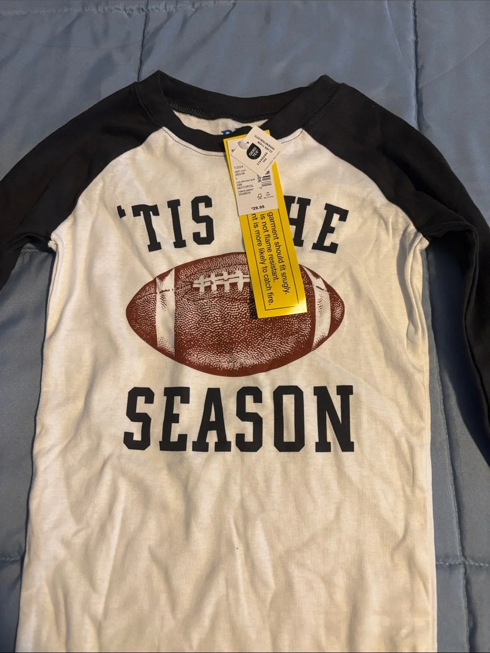 The Children's Place Black & White Football 'Tis The Season Pajama Set